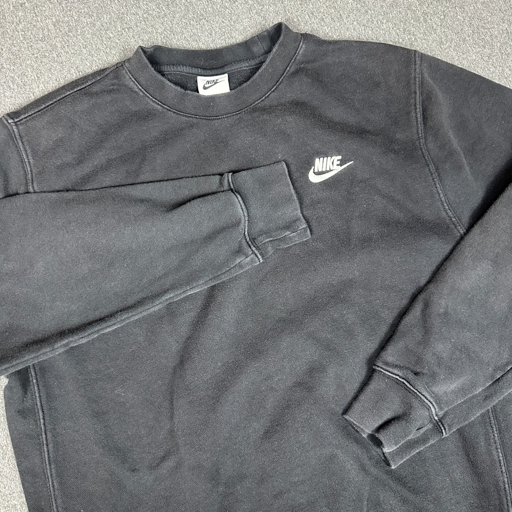 Nike Sportswear Club Fleece Crewneck Sweatshirt Mens S Black Embroidered Swoosh